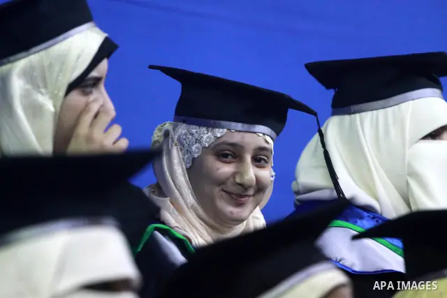 Palestinian students attend their 11th graduating celebration in the College of Applied Sciences in Gaza city on July 14 2010. Photo by Mohammed Asad