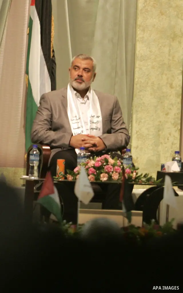 Palestinian Prime Minister in Gaza Strip, Ismail Haniyeh attends a celebration to honor Palestinian journalists in Gaza City August 1, 2010. Photo by Ali Jadallah