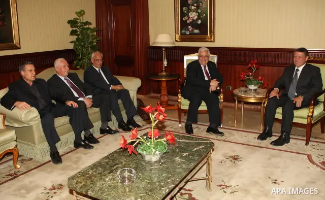 Palestinian President Mahmoud Abbas (Abu Mazen) during a meeting with the Jordanian King, Abdullah in Cairo on August 12,2010. Photo by Thaer Ganaim