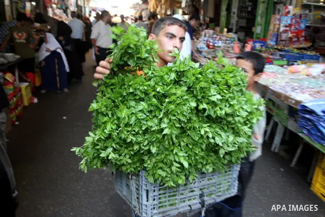 Palestinians shop at a traditional market on the seventh day of the holy month of Ramadan on August 17,2010. Muslims around the world abstain from eating, drinking and sexual relations from sunrise to sunset during Ramad...