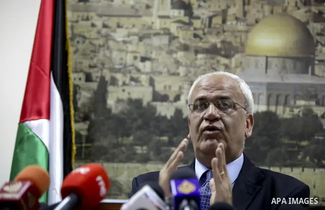 Saeb Erekat, chief Palestinian negotiator, speaks on August 23, 2010, in the Israeli occupied West Bank city of Ramallah, as he briefs the press ahead of renewed direct peace talks between Israel and the Palestinians und...