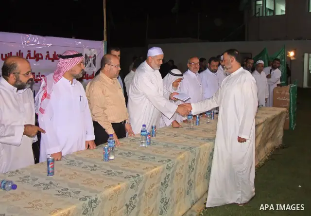 Palestinian Prime Minister in Gaza Strip, Ismail Haniya performs al-Taraweh prayers in the central Gaza Strip town of Deir al-Balah on September 3, 2010. Israeli Prime Minister Benjamin Netanyahu returned Friday from the...