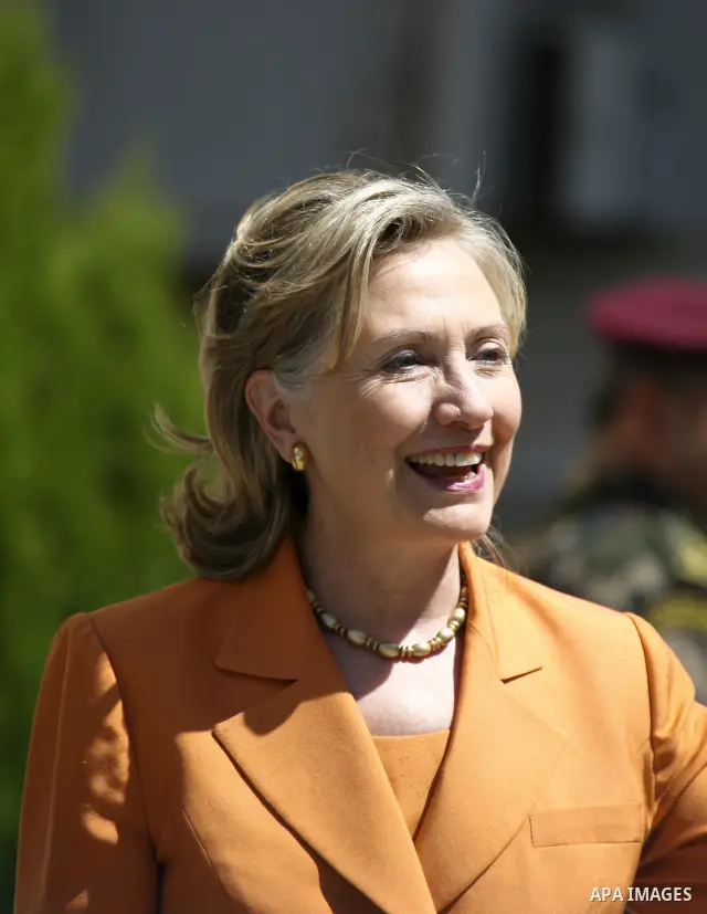 U.S. Secretary of State Hillary Clinton smiles upon her arrival for a meeting with Palestinian President Mahmoud Abbas in the West Bank city of Ramallah Sept. 16, 2010. The United States said on Wednesday it believed Isr...