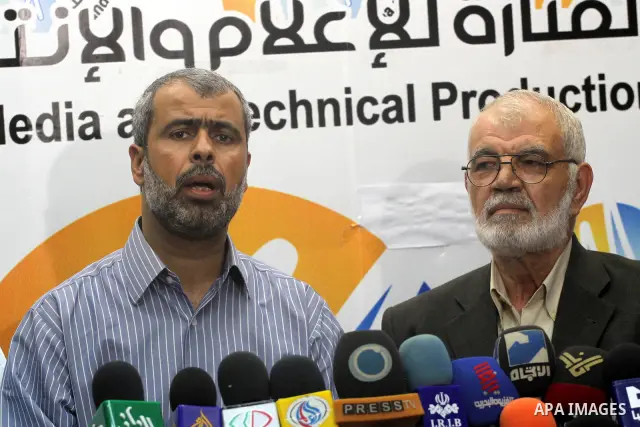 Palestinians attend a press conference in Gaza city about Goldstone report on Oct. 4,2010. Photo by Mohammed Asad