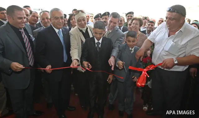 Palestinian Prime Minister Salam Fayyad, during the opening of the Beer abattoir , in the West Bank city of Ramallah on Oct. 17,2010 . Photo by Mustafa Abu Dayeh