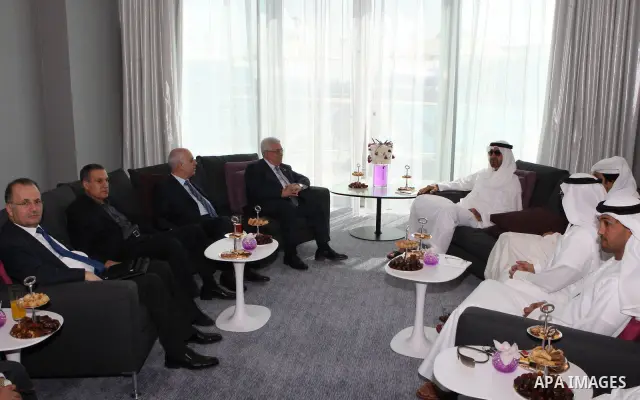 Palestinian President Mahmoud Abbas (Abu Mazen) during a meeting with Crown Prince Sheikh Mohammed bin Zayed in Abu Dhabi on Nov. 6,2010. Photo by Thaer Ganaim