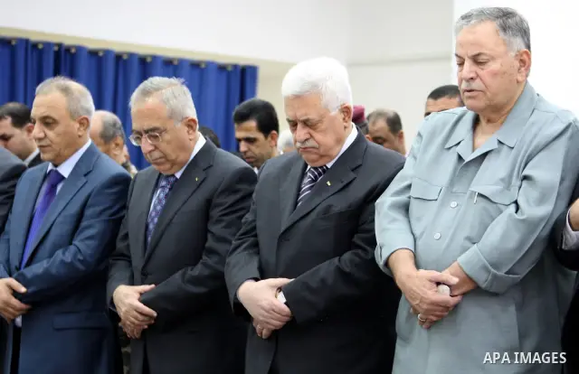 Palestinian President Mahmoud Abbas (Abu Mazen) attends a special prayer on the first day of Eid al-Adha in the West Bank city of Ramallah on Nov.16,2010. Muslims around the world celebrate Eid al-Adha to mark the end of...
