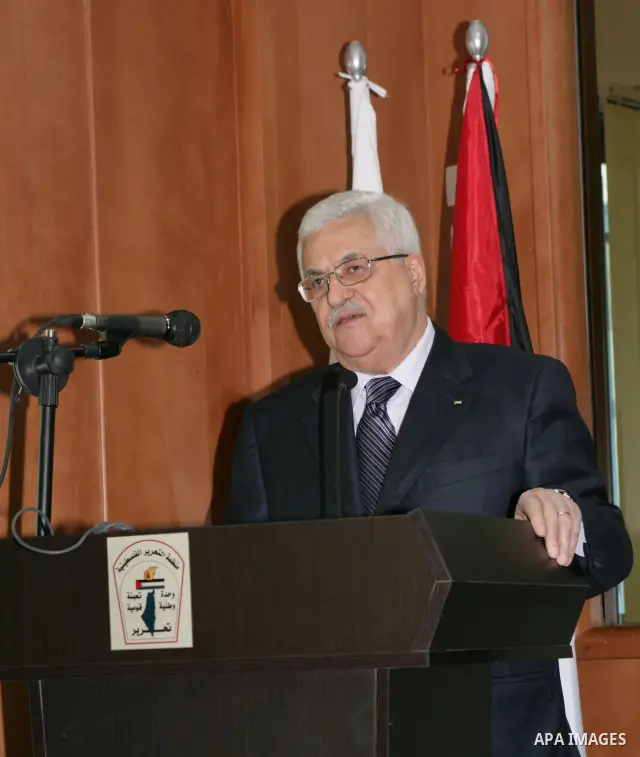 Palestinian President Mahmoud Abbas (Abu Mazen) during the opening of the temporary headquarters of the Palestine Liberation Organization in the West Bank city of Ramallah on Nov. 23,2010. Photo by Thaer Ganaim