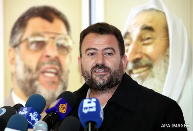 Palestinian Hamas Leader , Saleh Aruri during a press conference against political arrests by the security forces in the West Bank, Damascus on December 21,2010. Photo by STR