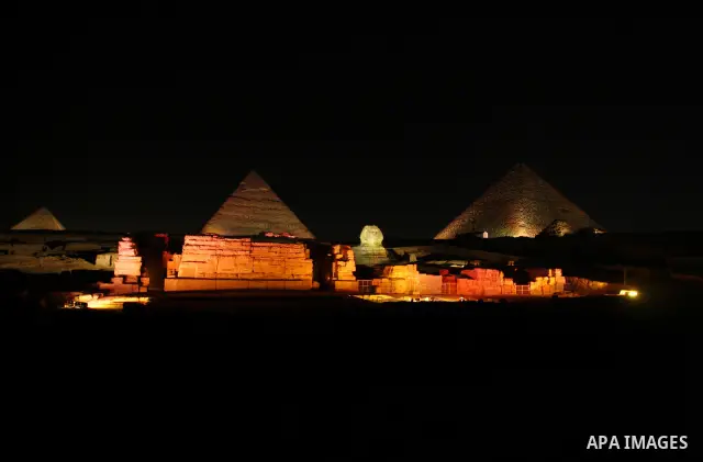 The Pyramids Sound and Light Shows, In a celebration that was attended by a number of prominent Egyptian and Chinese figures, in Giza January 5, 2011 . The first time the Chinese language in the Pyramids Sound and Light...