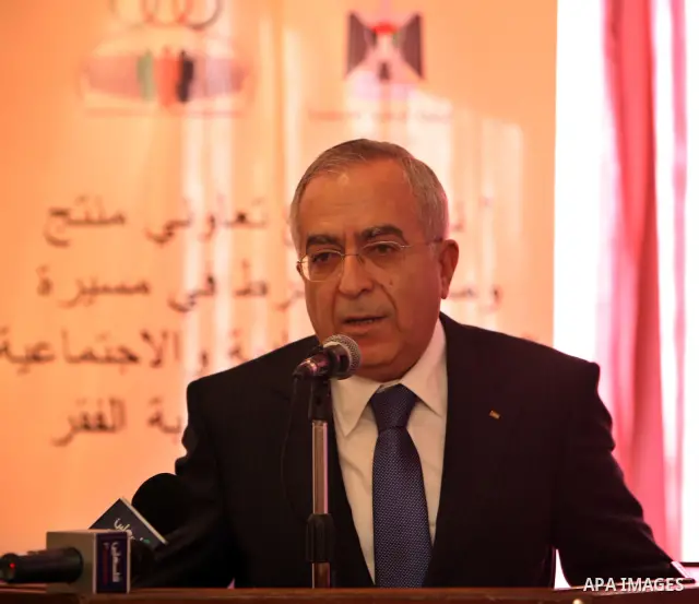 Palestinian Prime Minister Salam Fayyad during his speech about launching a plan of improving the conditions of cooperative societies, in the West Bank city of Ramallah on Jan. 12, 2011. Photo by Mustafa Abu Dayeh