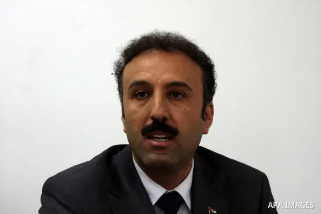 Ahmed al-Assaf, the spokesman of the Fatah movement attends a press conference in the West Bank city of Ramallah on January 16, 2011. Photo by Issam Rimawi