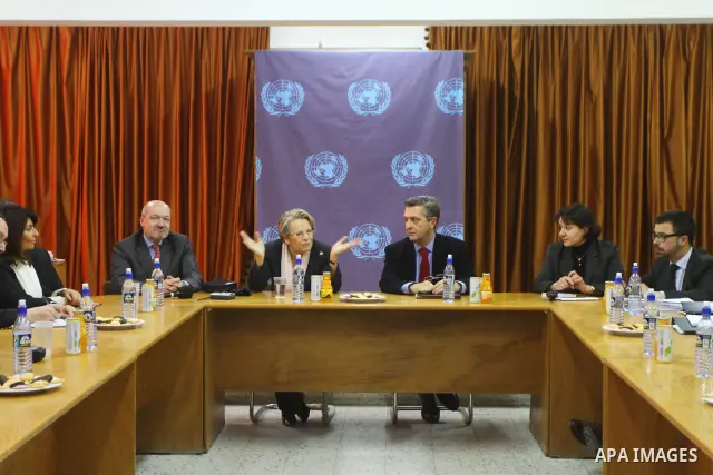 French Foreign Minister Michele Alliot Marie holds a press conference at the U.N. office in Gaza City, on Jan. 21, 2011. A crowd of furious Palestinian protesters tried to block the French foreign minister on her way int...