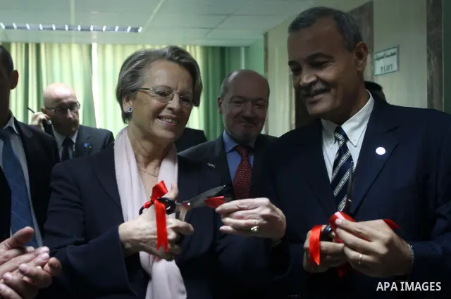 French Foreign Minister Michele Alliot Marie visits al-Quds hospital in Gaza City, on Jan. 21, 2011. A crowd of furious Palestinian protesters tried to block the French foreign minister on her way into the Gaza Strip on...