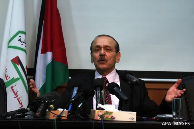 Secretary General of the Council of the Palestine Liberation Organization (PLO), Yasser Abed Rabbo, speaks during a press conference, in the West Bank town of Ramallah on 24 January 2011, concerning the 1,600 secret docu...