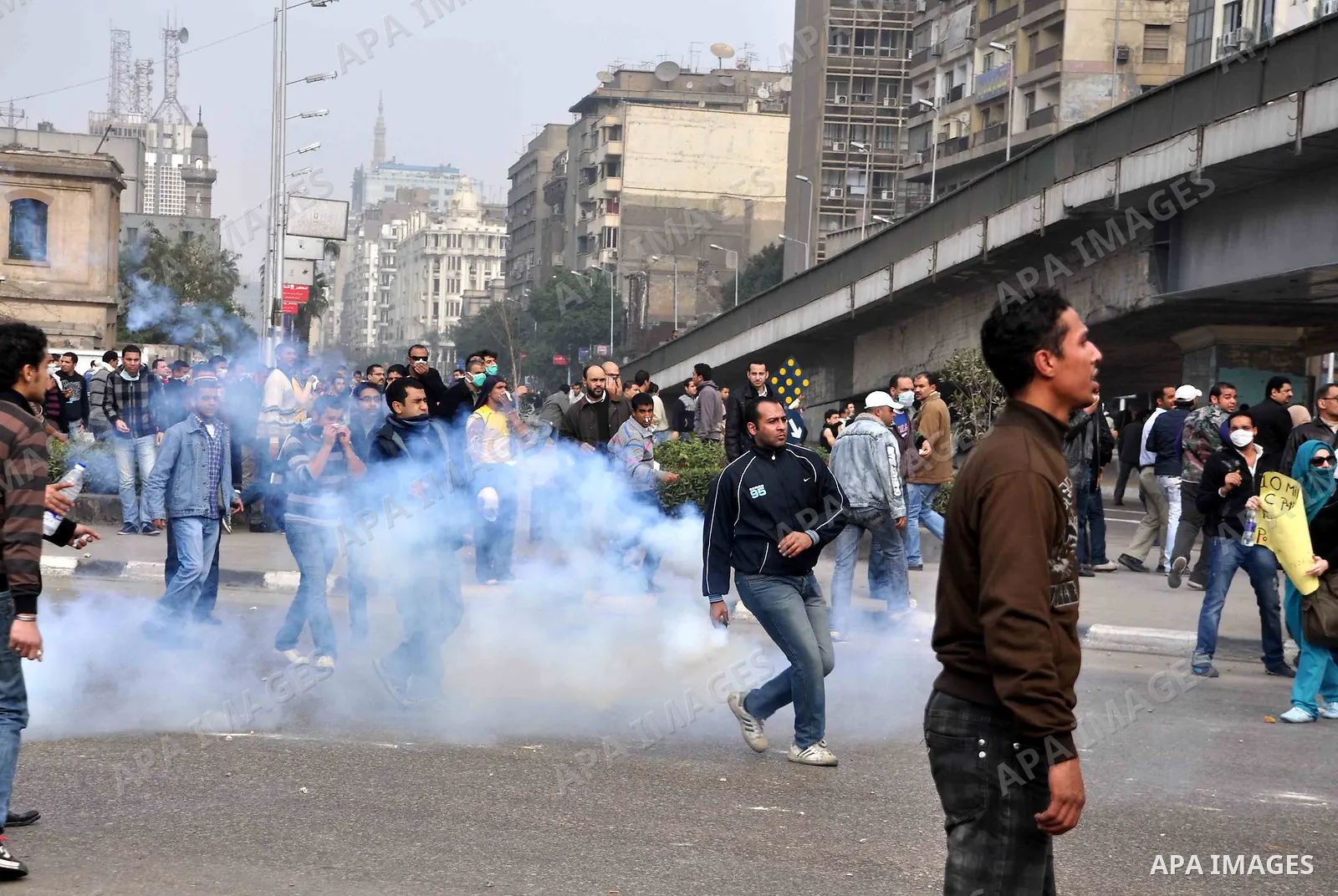 Anti-government protesters demonstrate against president Hosni Mubarak regime in Tahrir, or Liberation Square in Cairo, Egypt, Jan. 28, 2011. Photo by Ahmed Asad