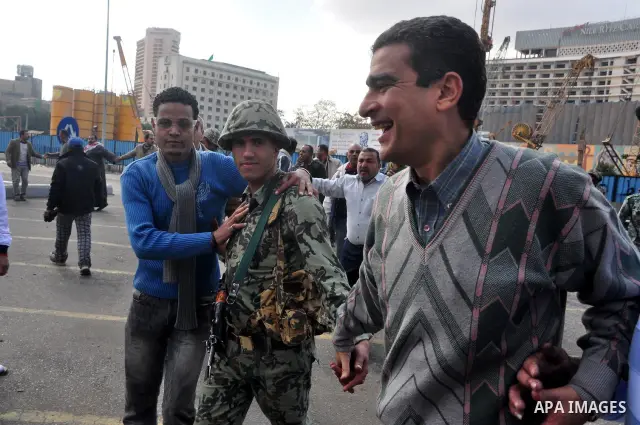 Anti-government protesters demonstrate against president Hosni Mubarak regime in Tahrir, or Liberation Square in Cairo, Egypt, Jan. 30, 2011. Photo by Ahmed Asad