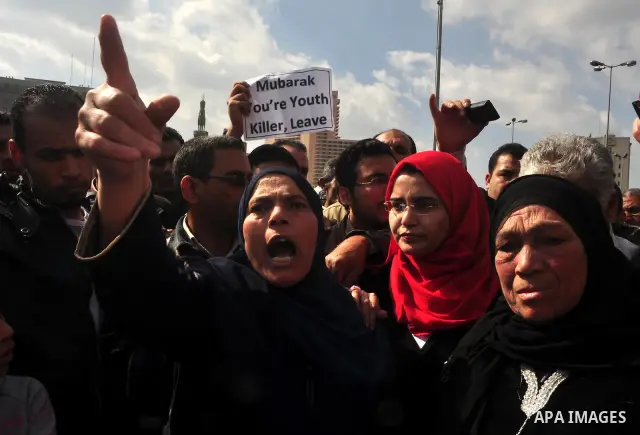 Anti-government protesters demonstrate against president Hosni Mubarak regime in Tahrir, or Liberation Square in Cairo, Egypt, Jan. 31, 2011. Photo by Ahmed Asad