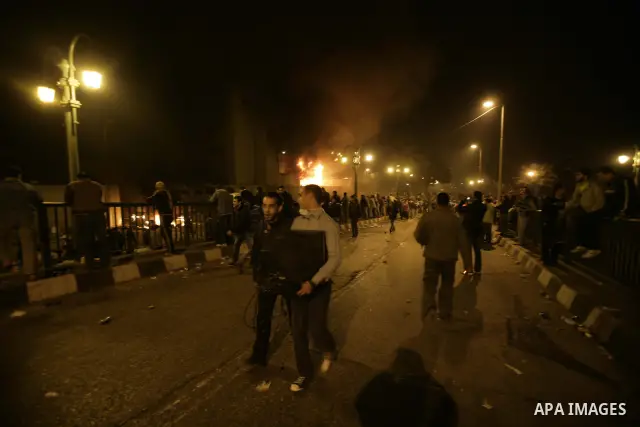 Anti-government protesters demonstrate against president Hosni Mubarak regime in Tahrir, or Liberation Square in Cairo, Egypt, Jan. 29, 2011. Photo by Karam Nasser