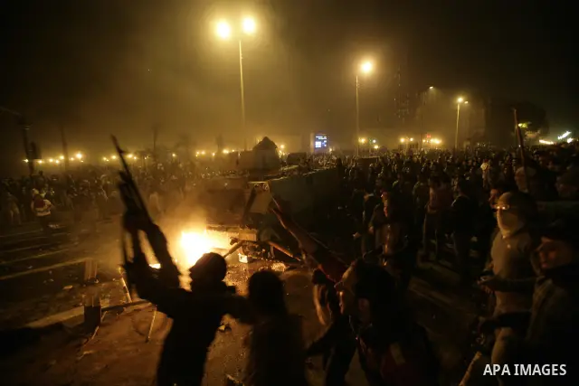 Anti-government protesters demonstrate against president Hosni Mubarak regime in Tahrir, or Liberation Square in Cairo, Egypt, Jan. 29, 2011. Photo by Karam Nasser