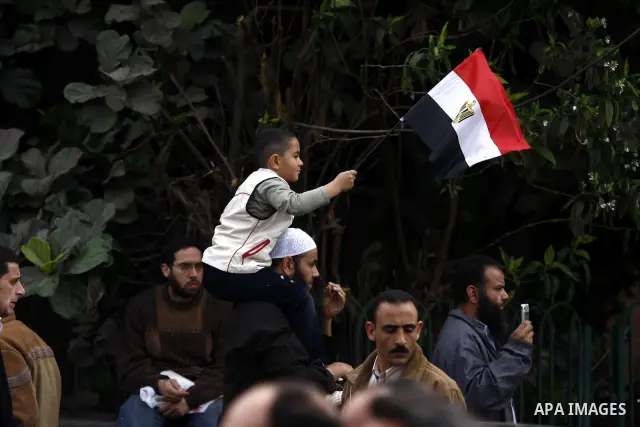 Opposition demonstrators protest at Tahrir Square in Cairo Feb. 6, 2011. Demonstrators camped out in Cairo's Tahrir Square, which has become an epicentre for protest, vowed to intensify their battle to oust Egypt's Presi...