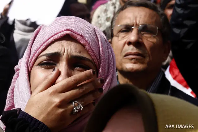 Opposition demonstrators protest at Tahrir Square in Cairo Feb. 6, 2011. Demonstrators camped out in Cairo's Tahrir Square, which has become an epicentre for protest, vowed to intensify their battle to oust Egypt's Presi...