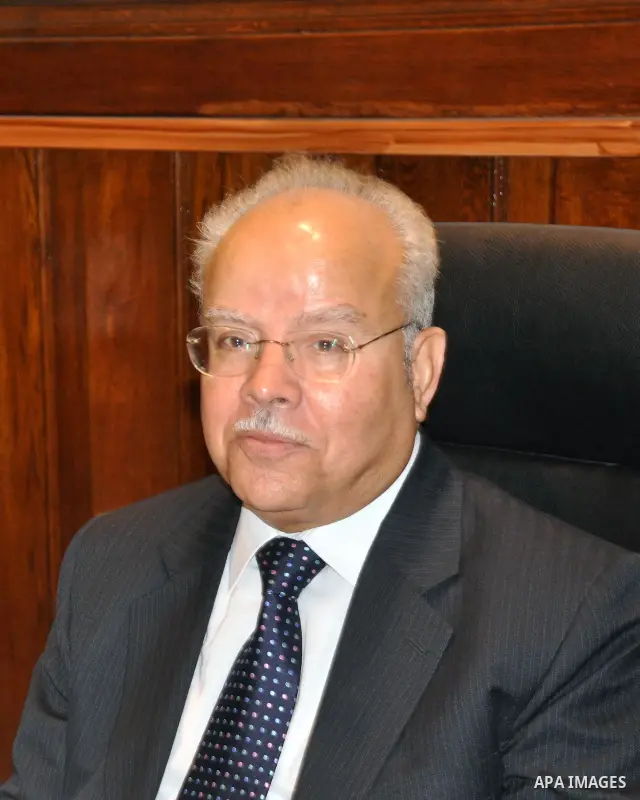The head of the Egyptian Constitutional Commission, Seri Syam participates in a meeting in Cairo, Egypt, Feb. 9,2011. Photo by Ahmed Asad