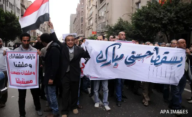 Artists take part in the anti-government demonstration in Tahrir Square in downtown Cairo, Egypt on Feb. 10,2010. Tahrir Square has witnessed an explosion of political expression and free speech since the anti-government...