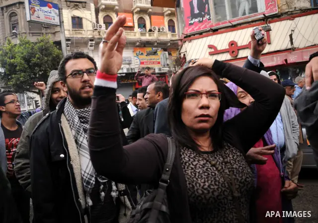 Artists take part in the anti-government demonstration in Tahrir Square in downtown Cairo, Egypt on Feb. 10,2010. Tahrir Square has witnessed an explosion of political expression and free speech since the anti-government...