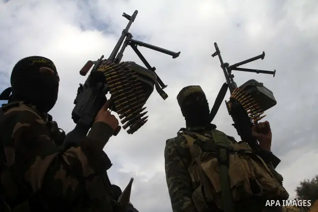 Palestinian Islamic Jihad militants participate in a training session in the outskirts of Khan Younis, southern Gaza Strip, Thursday, Feb. 10, 2011. Islamic Jihad carried out dozens of suicide bombings and other attacks...