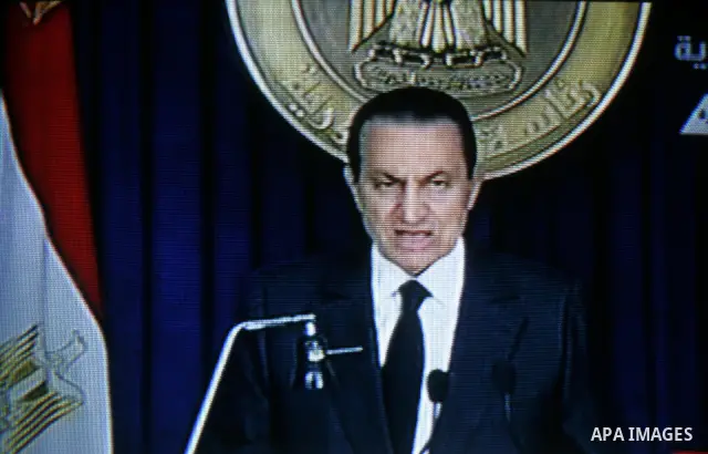 Egyptian President Hosni Mubarak makes a televised statement to his nation on February 10, 2011. Following more than two weeks of protests, anti-government demonstrators were given hope by official statements suggesting...