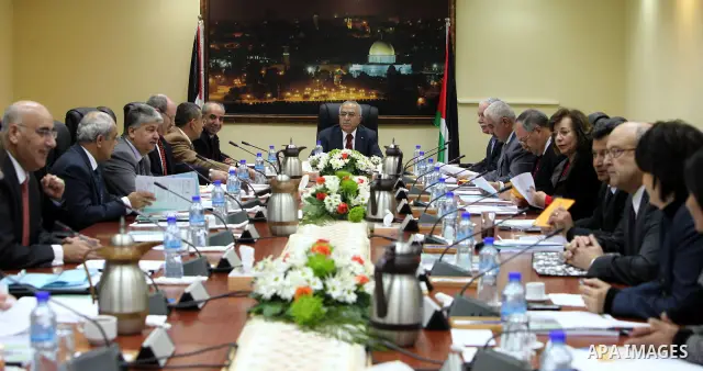 Palestinian Prime Minister Salam Fayyad while heading the Palestinian cabinet meeting, in the West Bank City of Ramallah on Feb. 14, 2011. Photo by Mustafa Abu Dayeh