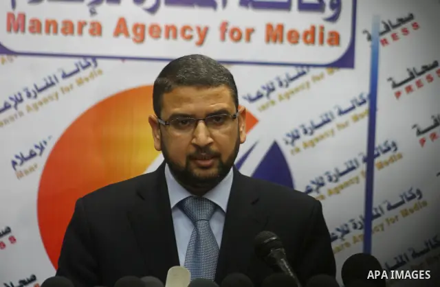 The spokesman of Hamas, Sami Abu Zuhri during a press conference about the status of Hamas movement on the Palestinian elections, in Gaza City on Feb. 15, 2011. Hamas, who controls the Gaza Strip, has already rejected th...
