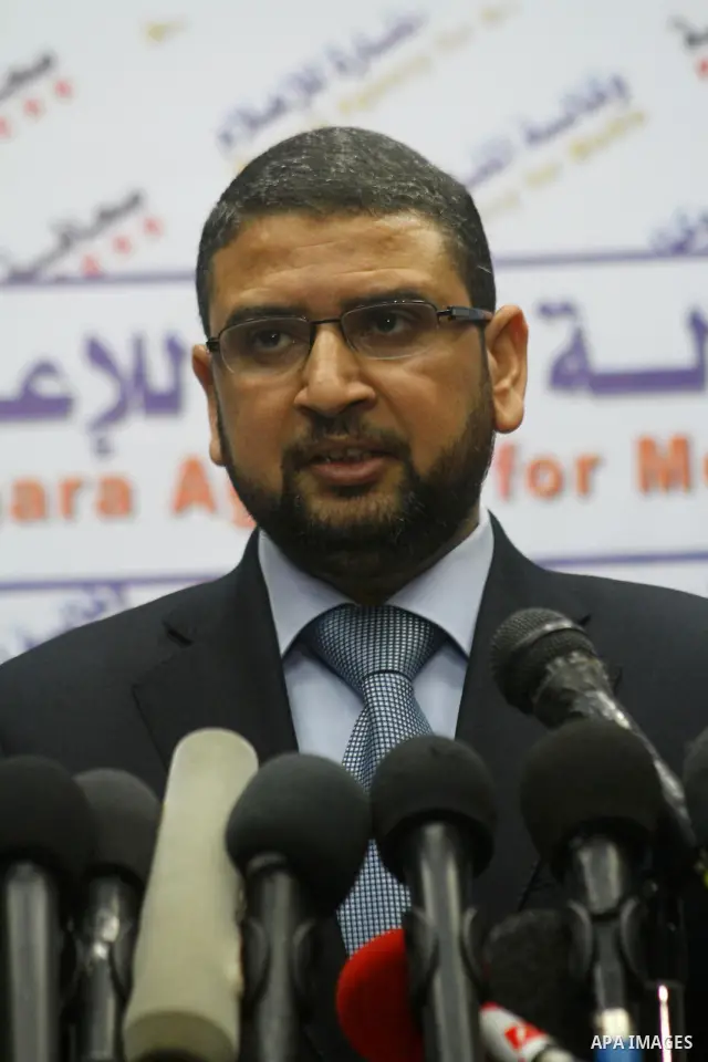 The spokesman of Hamas, Sami Abu Zuhri during a press conference about the status of Hamas movement on the Palestinian elections, in Gaza City on Feb. 15, 2011. Hamas, who controls the Gaza Strip, has already rejected th...