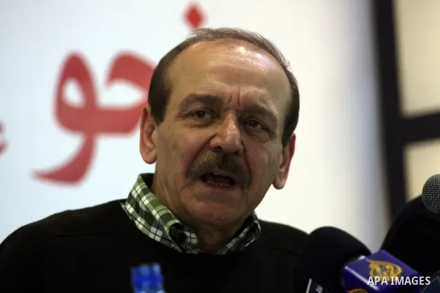 Yasser Abed Rabbo, secretary of the Executive Committee of the Palestinian Liberation Organization speaks during a meeting entitled "Towards a free media" in the West Bank city of Ramallah February 16, 2011. Photo by Iss...