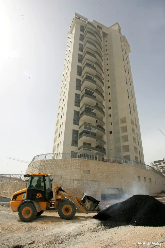 A view of a construction site at Jewish settlement in Harmoun Hanatsev in the east Jerusalem on Feb. 20,2011. The United States vetoed a resolution that received 14 votes in favour from the United Nations Security Counci...