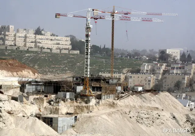 A view of a construction site at Jewish settlement in Harmoun Hanatsev in the east Jerusalem on Feb. 20,2011. The United States vetoed a resolution that received 14 votes in favour from the United Nations Security Counci...