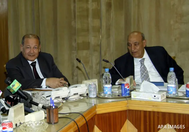 Members of the Egyptian Constitutional Commission participate in a meeting in Cairo, Egypt, Feb. 20,2011. Photo by Ahmed Asad