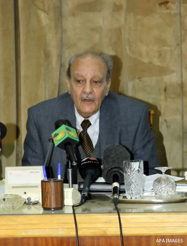 A member of the Egyptian Constitutional Commission, Hatem Bajato participates in a meeting in Cairo, Egypt, Feb. 20,2011. Photo by Ahmed Asad