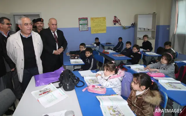 Palestinian prime minister, Salam Fayyad visit the West Bank town of Jenin on Feb 20,2011. Photo by Mustafa Abu Dayeh