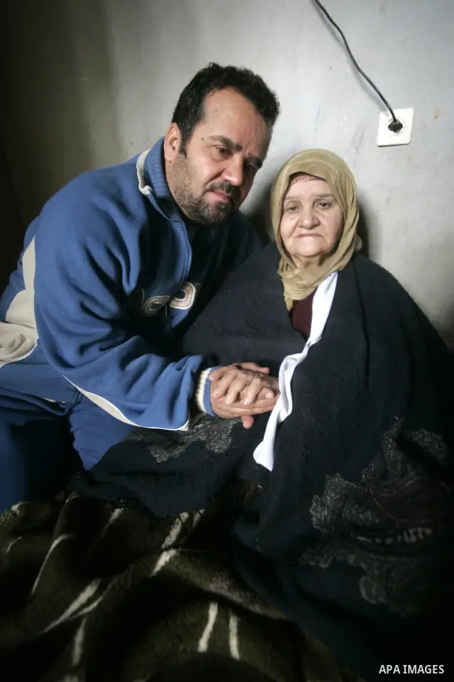 Palestinian prisoner Nabil Mansour al-Bashiti, 49 years, is welcomed by relatives after his arrival to his home in Khan Younis in the southern Gaza Strip on March 01, 2011. Egyptian authorities released al-Bashiti after...
