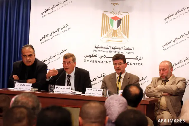 Palestinian Prisoners Minister, Issa Qaraqe attends a press conference discussing the prosecution of Palestinian children by Israeli occupation forces in the West Bank city of Ramallah on March 1, 2011. Photo by Issam Ri...