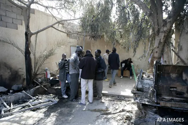 African migrant workers living in miserable conditions in Benghazi March 1, 2011. African workers fear attacks from Libyans hunting for alleged mercenary fighters. Wealthier Western and Asian states have sent ships to ev...