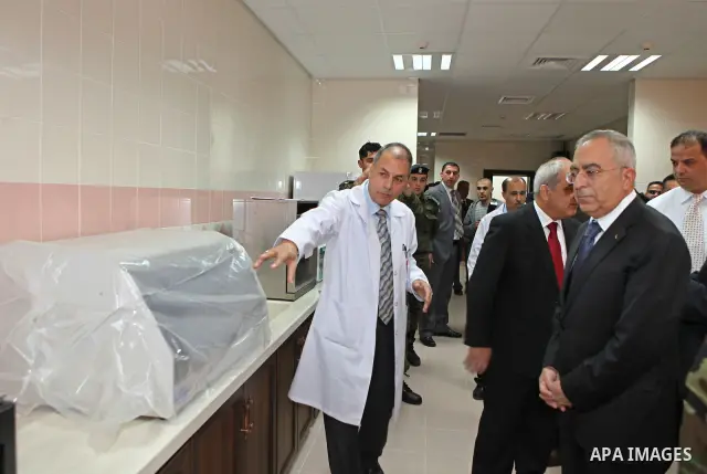 Palestinian Prime Minister Salam Fayyad, during the opening of the department of chronic non-communicable diseases at Palestine Medical Complex, in the West bank City of Ramallah on March 3, 2011. Photo by Mustafa Abu Da...