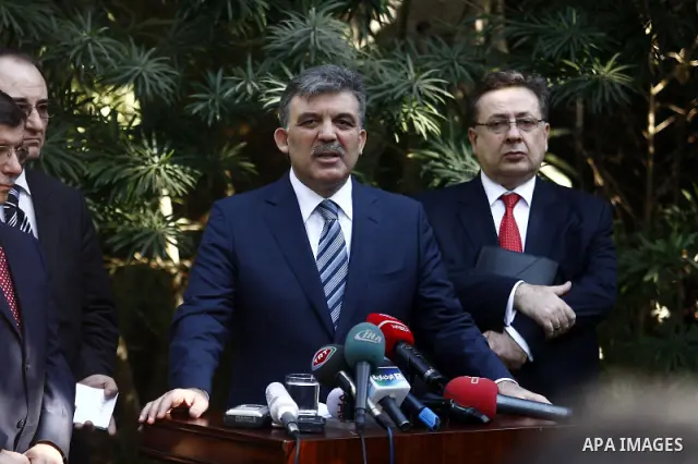 Turkish President Abdullah Gul talks during a press conference in Cairo, Egypt, Thursday, March 3, 2011. Gul's talks in Cairo focused on the aftermath of 18-days of protests that forced President Hosni Mubarak to step do...
