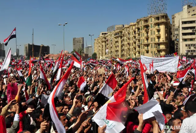 Demonstrators take part in a protest at Tahrir Square in Cairo, Egypt, Friday, March 4, 2011. Egypt's new prime minister designate has vowed before thousands of mostly young demonstrators at a central Cairo square that h...