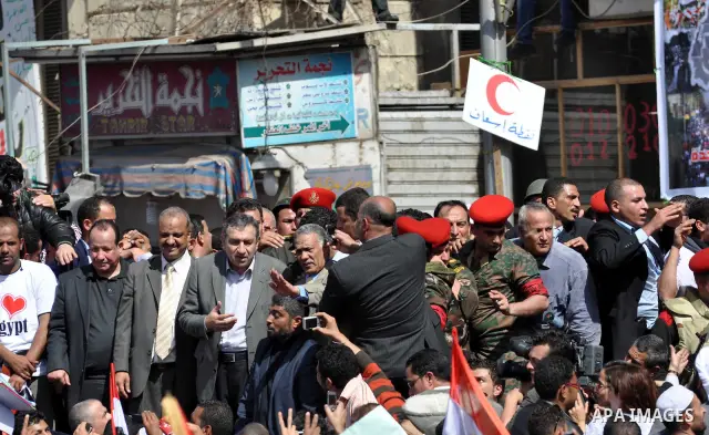 Egyptian Prime Minister designate Essam Sharaf, speaks to demonstrators at Tahrir Square in Cairo, Egypt, Friday, March 4, 2011. Egypt's new prime minister designate has vowed before thousands of mostly young demonstrato...