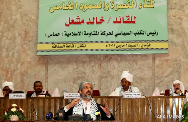 The head of the Hamas political bureau, Khaled Mashaal visits the Sudanese capital of Khartoum on March 5,2011. Photo by STR
