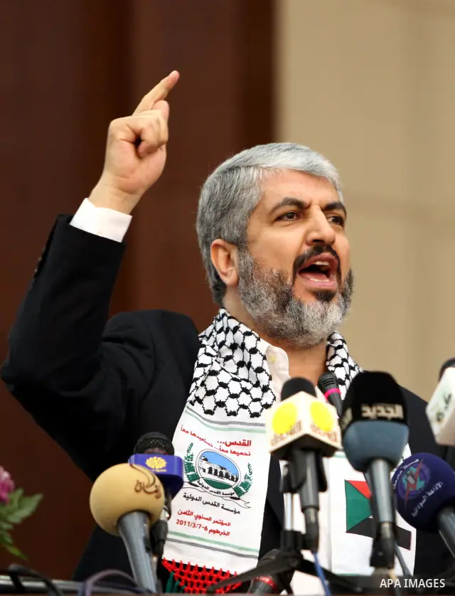 The head of the Hamas political bureau, Khaled Mashaal attends the eighth Jerusalem conference in the Sudanese capital of Khartoum on March 6,2011. Photo by STR