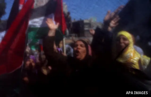 Palestinian women attend a rally calling for an end to Palestinian divisions, to mark International Women's Day in Gaza City March 8, 2011. Female protesters rallied to voice their frustrations over the unending split be...